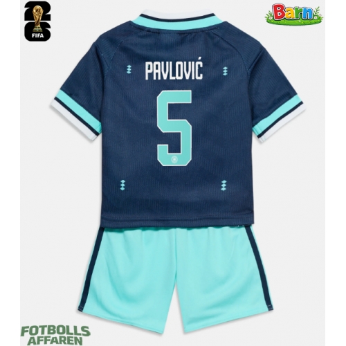 Tyskland Aleksandar Pavlovic #5 Bortaställ Barn VM 2026 Kortärmad (+ Korta byxor)